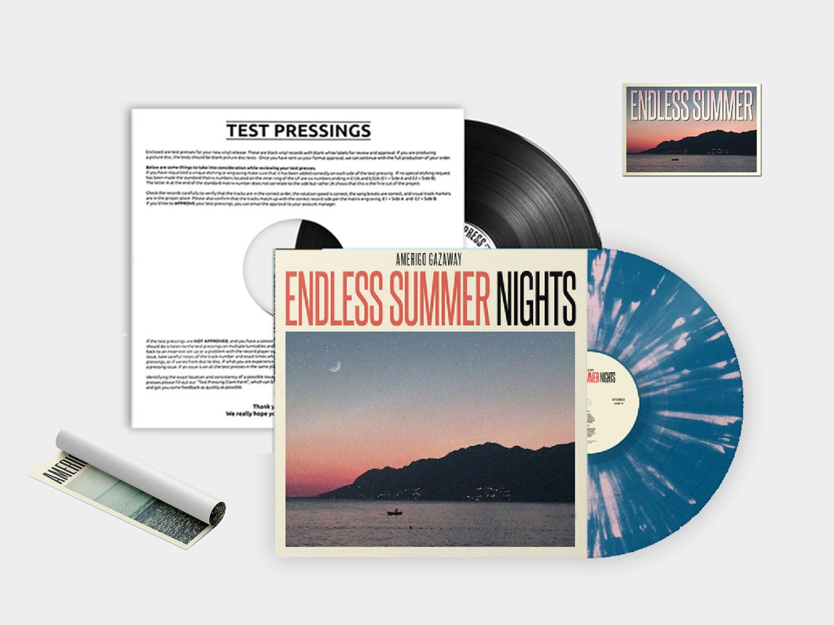 Amerigo Gazaway - Endless Summer Nights - Signed Test Pressing Bundle (2 LPs + Poster + Postcard) - Free Shipping