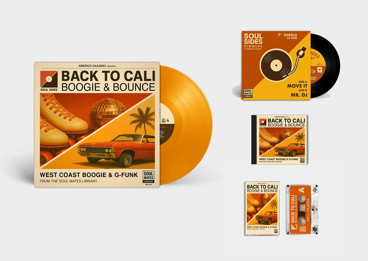 Amerigo Gazaway - Back to Cali: Boogie & Bounce -Deluxe Vinyl Bundle: Sunset Orange (Color LP + CD + Cassette + 7") [Limited Edition]