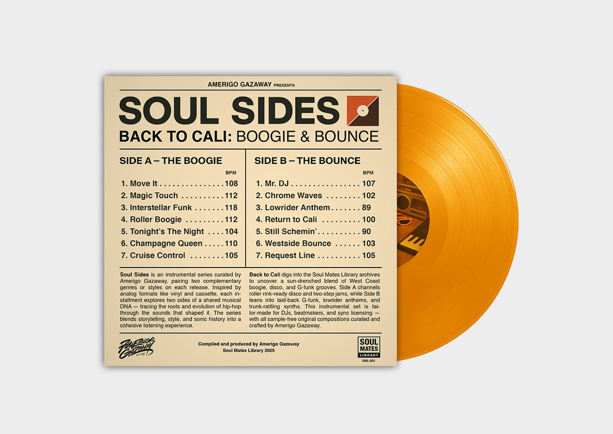 Amerigo Gazaway - Back to Cali: Boogie & Bounce - Ultimate Bundle – Sunset Orange Edition (LP + CD + Cassette + 7" + Merch) [Limited Edition] - Image 2