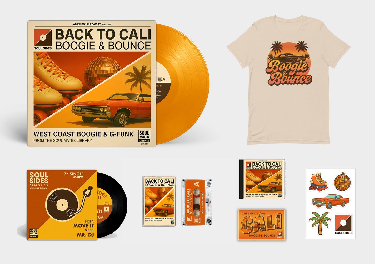 Amerigo Gazaway - Back to Cali: Boogie & Bounce - Ultimate Bundle – Sunset Orange Edition (LP + CD + Cassette + 7" + Merch) [Limited Edition]